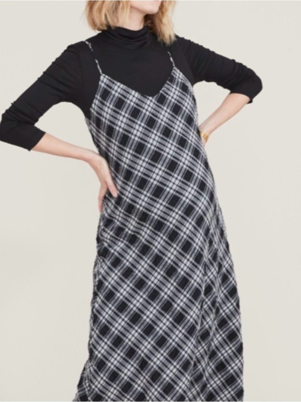 Hatch Stevie Plaid bias cut maternity dress medium size 2